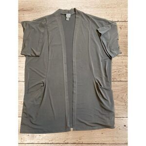 Clara Sun Woo Open Cardigan Black Short Sleeves Women’s Size Large Pockets Lagen